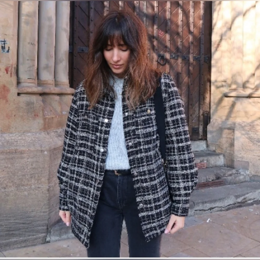 H&M | Black Checked Jacquard Weave Jacket - Picture 3 of 14